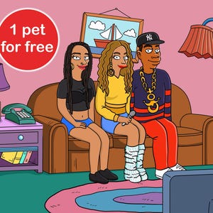 Simpsonize Me: Custom Simpsons Portrait, Cartoon Portrait Gift, Unique Christmas Gift, Turn You into a Simpsons Character