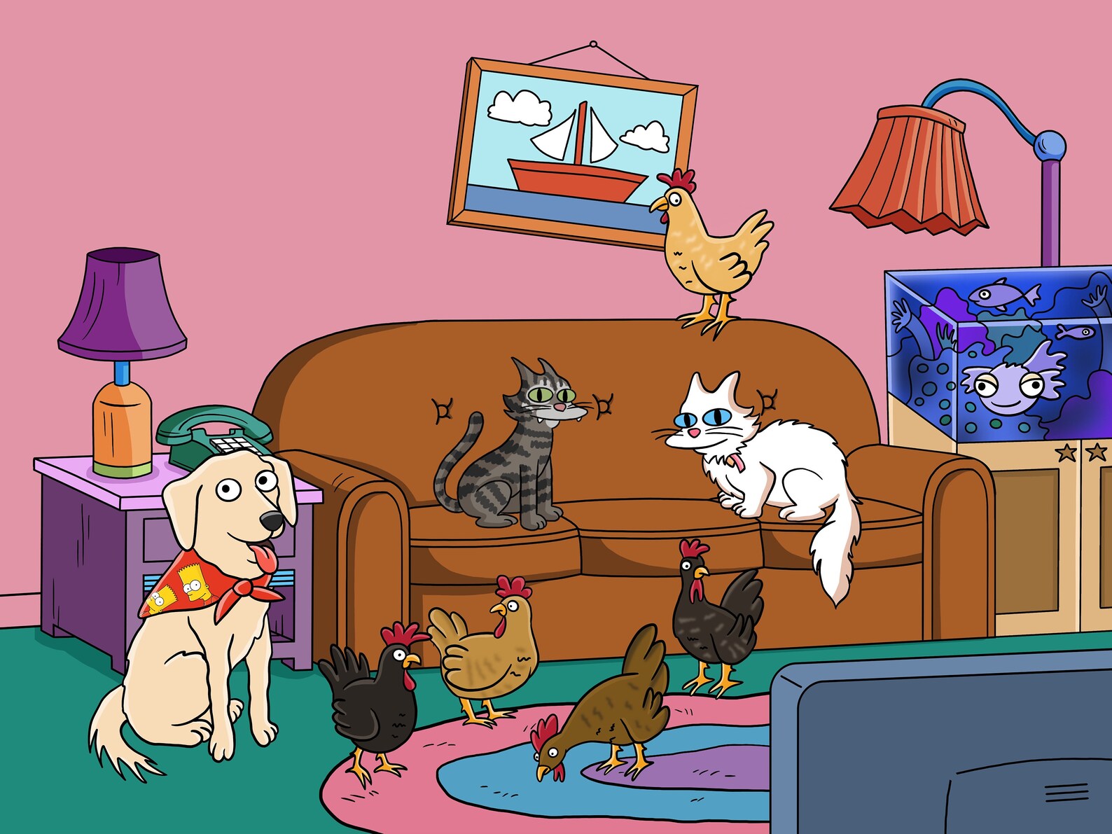 Custom Simpsons Pet Portrait Custom Edits Add a Cartoonized | Etsy