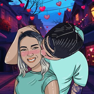似顔絵ポートレート - 写真からのカスタム漫画描画、ユニークなギフトアイデア、手描きのカスタムポートレート、パーソナライズされたアート