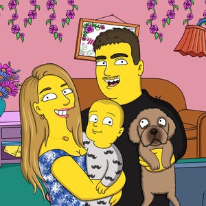 Simpsons Art: Custom Family Portrait, Simpsonize Me Gift, Unique Artwork, Personalized Simpsons Artwork