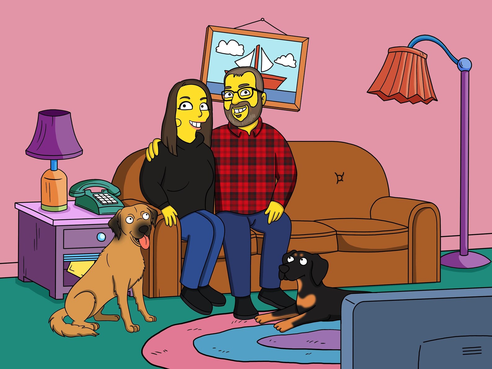 Simpsons Portrait, Simpsons Family Portrait, Custom Simpsons Portrait ...