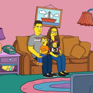 Simpsons Portrait | Simpsons Family Drawing | Simpsonize Me Art | Custom Cartoon Portrait | Caricature Illustration | Christmas Gift