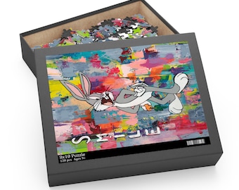 Bugs Bunny Puzzle (120, 252, 500 peças), quebra-cabeça de animais, arte de rua de desenho animado, pôster de graffiti, presente de Hanukkah, doce
