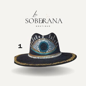 New Black evil eye fedora hat Kurt Geiger Evil Eye Wool Felt Fedora - Black | Editorialist main image 4