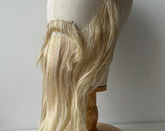 Fake realistic blond beard with elastic band from natural human hair