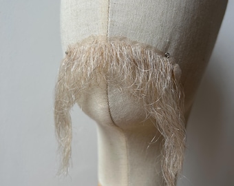 Fake realistic white mustache, natural hair, accessory for an old man costume