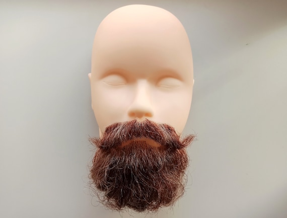 Barba finta realistica riccia marrone fatta a mano di alta qualità con  baffi 24 -  Italia