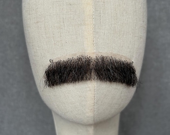 Realistic Black Yak Hair Mustache, Handmade Cosplay Accessory
