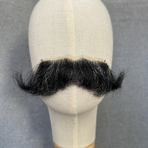 Realistic black mustache, fake mustache, natural buffalo hair, theatrical costume accessories