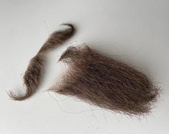 Fake realistic brown beard and mustache, full hand made from natural hair