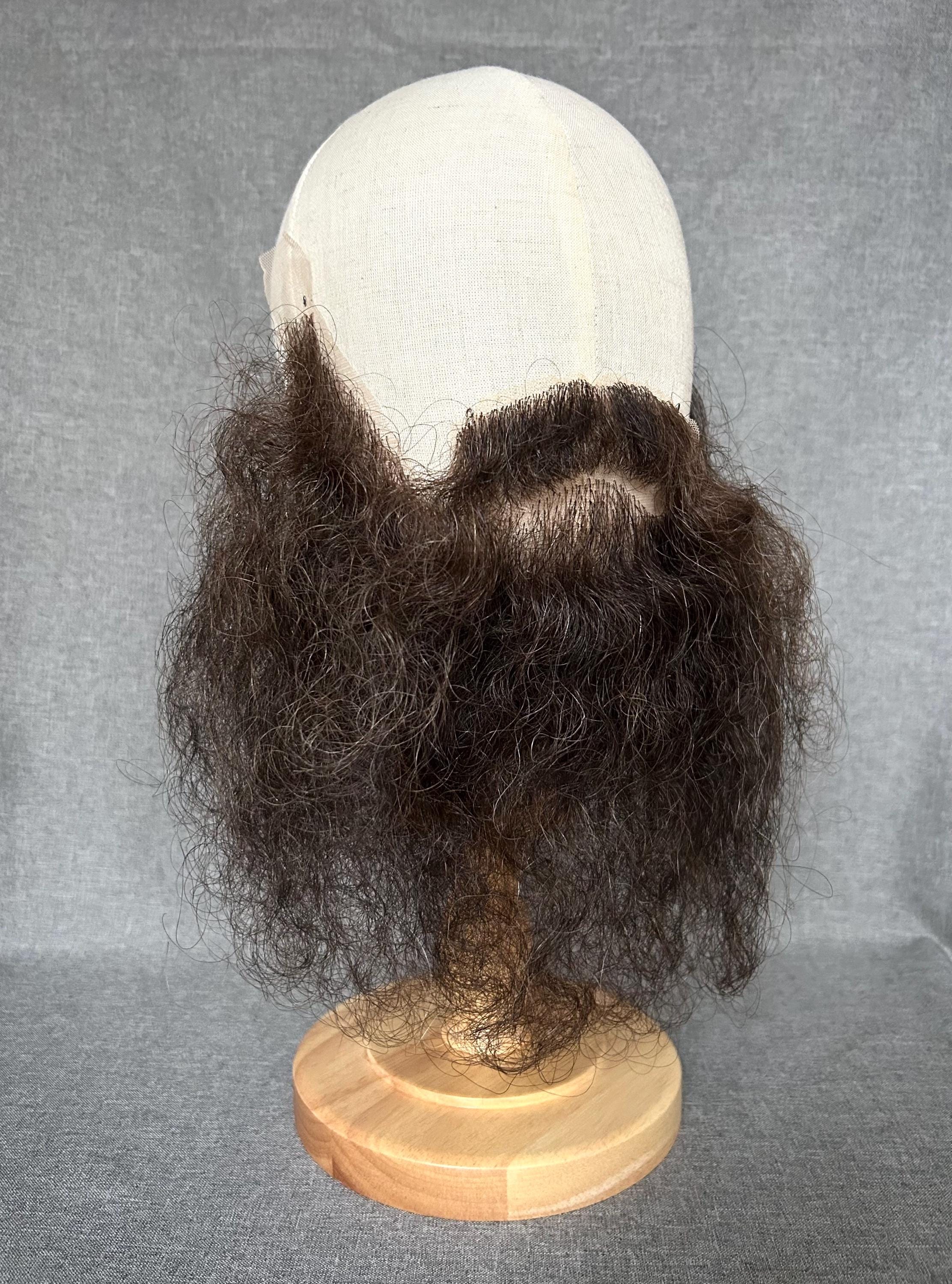 Fake realistic brown long beard and mustache from natural hair, Hagrid beard #3