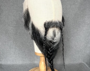 Realistic Asian Braided Black Beard | Professional Kung Fu Master Costume Piece | Cosplay Facial Set