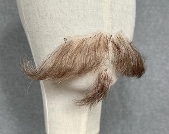 False realistic light brown mustache with a soul patch, costume accessory for cosplay