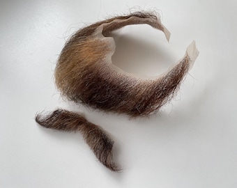 Realistic Dark Brown Beard Mustache | Theatrical Yak Hair Cosplay Piece