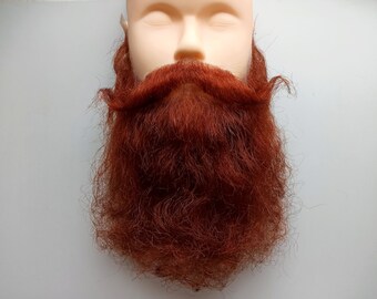 Fake realistic ginger beard from natural hair, high quality facial accessory for theater performances or movie #11