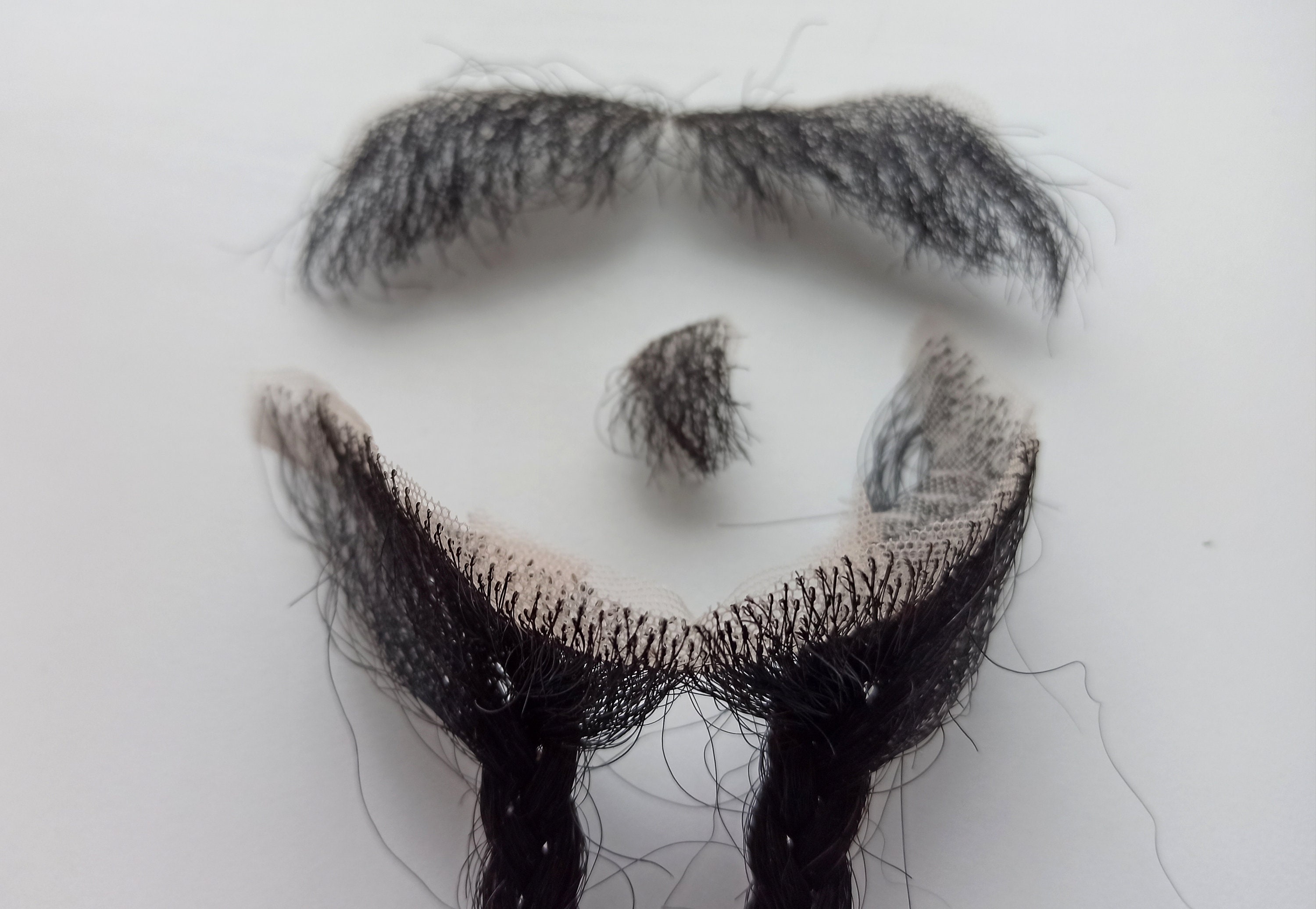 Realistic Black Fake Jack Sparrow Beard and Mustache, Natural Hair