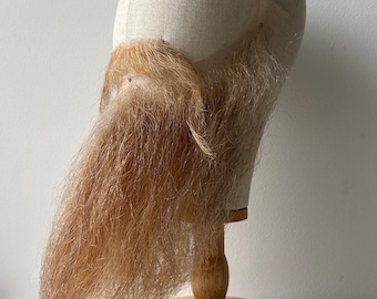 Fake realistic long beard, 100% handmade from natural hair for cosplay