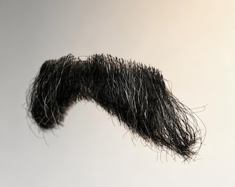 Bigote negro realista, bigote postizo, pelo de búfalo natural, accesorios para vestuario teatral