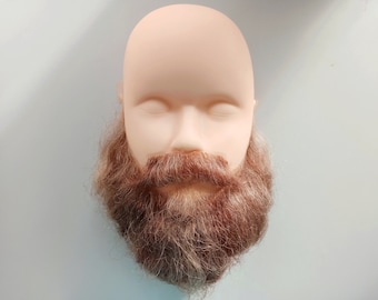 Fake realistic brown beard with moustache, facial high quality accessory #6