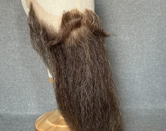 Realistic Long Brown Beard | Professional Yak Costume Piece | Rugged Viking Wizard Cosplay Facial Set