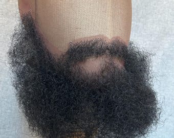 Fake realistic beard for black man from natural hair, handmade facial accessory