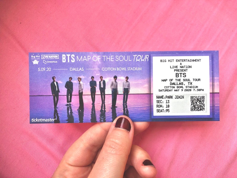 BTS Custom Ticket Etsy