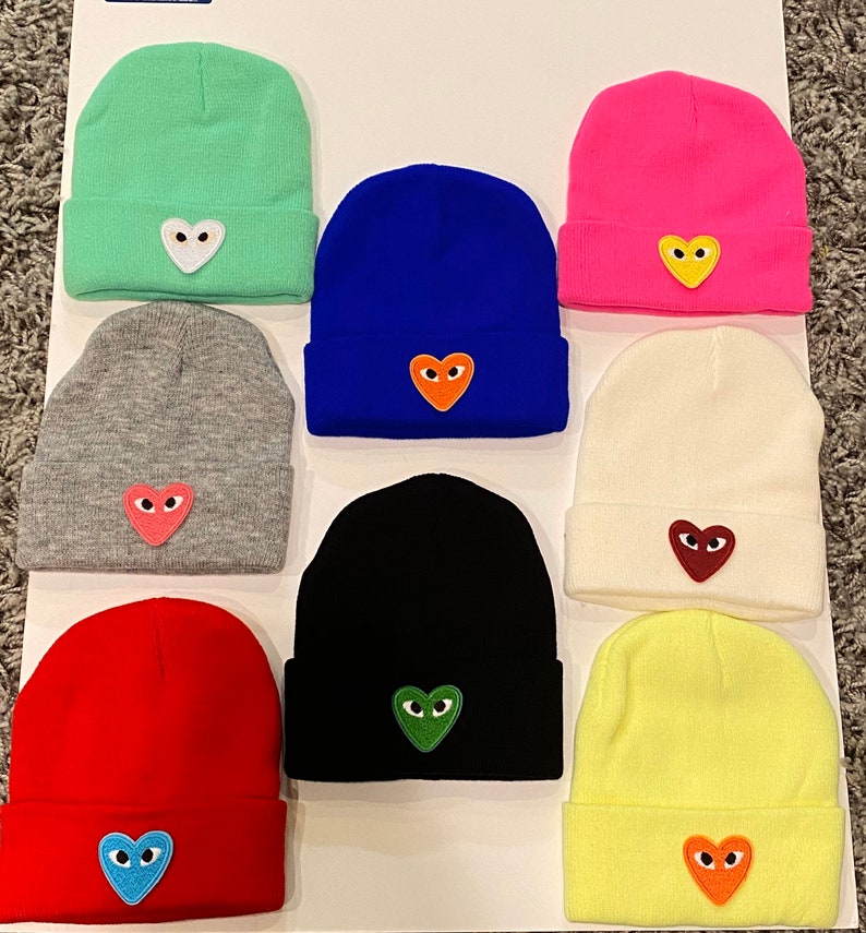 Love Heart Beanie Etsy