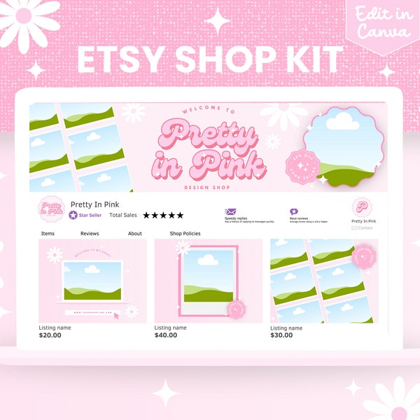 Etsy Shop Kit Templates - Customizable Store Design Instant Download