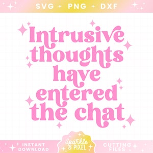 Fichiers de conception SVG PNG JPG de pensées intrusives, téléchargement numérique drôle de sensibilisation à la santé mentale pour un usage commercial