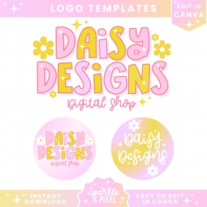 Bunte Logo-Design-Vorlagen – anpassbares Regenbogen-Logo-Design, sofort herunterladen