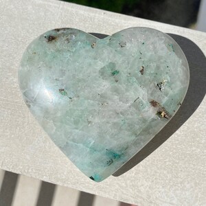 Polished Chrysocolla Malachite Quartz Heart, Chrysocolla with Malachite, Malachite Chrysocolla, Polished Quartz Heart