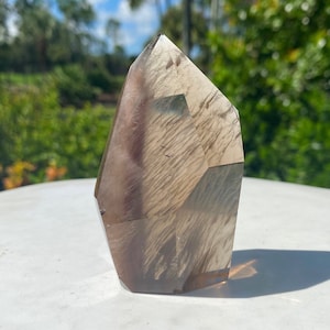 Smoky Amphibole Quartz Point, Angel Phantom Quartz Point, Smoky Amphibole Quartz Free Form