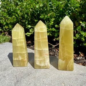 YOU CHOOSE One Yellow Calcite Crystal Obelisk