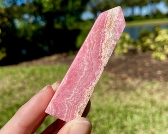 Top Quality Pink Rhodochrosite Tower From Argentina, Rhodochrosite Obelisk