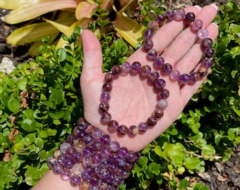 ONE All Natural 10mm 7.5&quot; Super Seven Crystal Stretch Bracelet