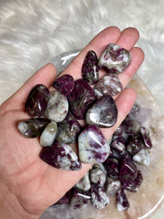 TWO Pink Tourmaline Crystal Tumbles, Rubellite Crystal Tumbles