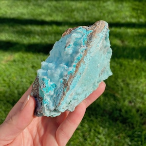 Gorgeous All Natural Druzy Blue Chrysocolla from Tenke Mine, Congo