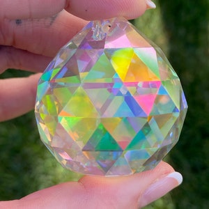 Amazing Faceted and Drilled Angel Aura Quartz Crystal for Sun Catcher