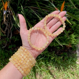 One All Natural 8mm 7.5&quot; Citrine Crystal Stretch Bracelet