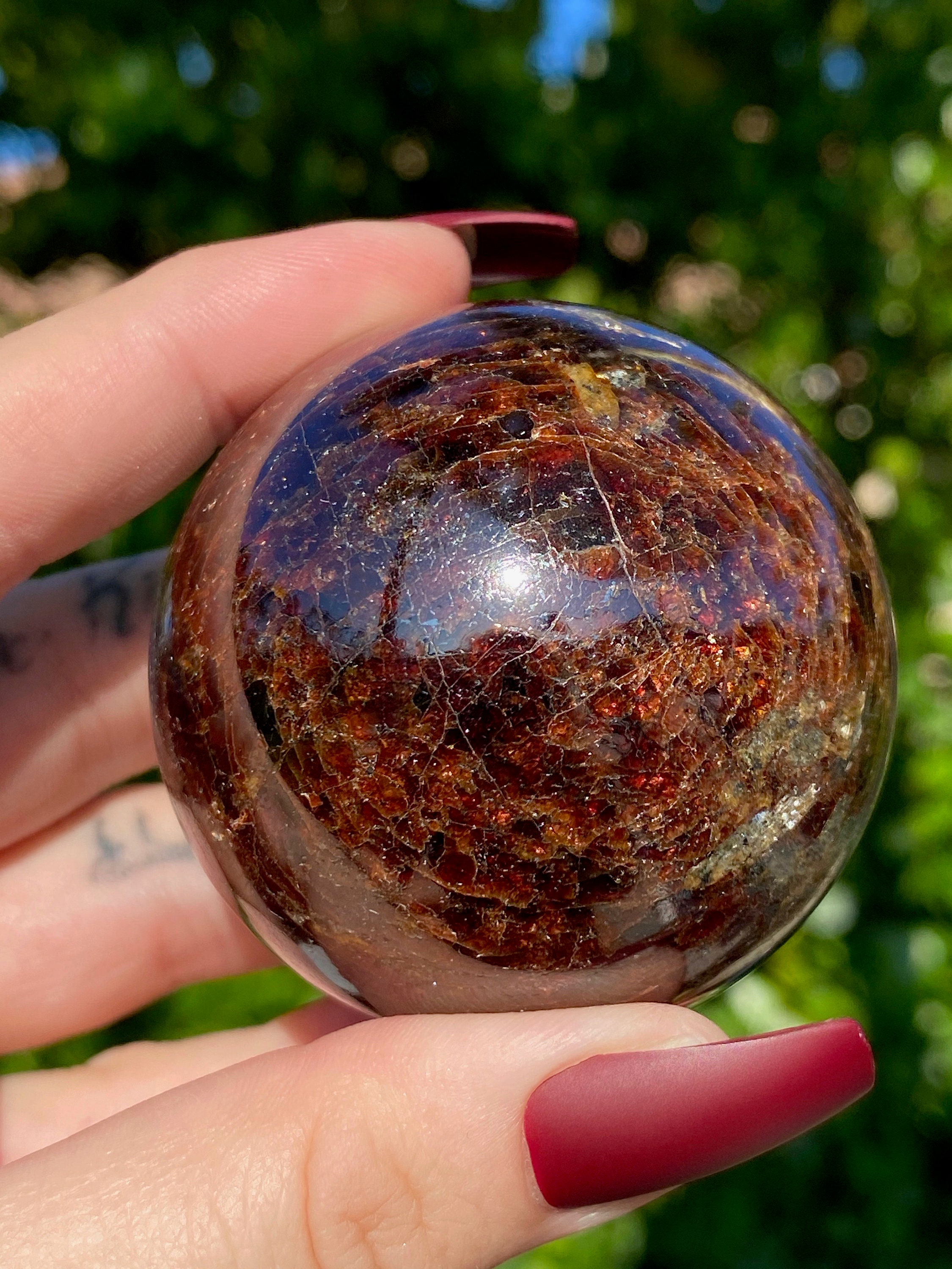 2 Polished Red Crystal Sphere Etsy