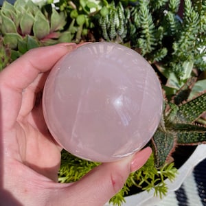 3&quot; Polished Rose Quartz Crystal Sphere from Mozambique