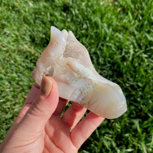 Hand Carved Polished Agate Dragon Head