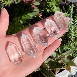 ONE Intuitively Chosen Mini Polished Clear Quartz Crystal Double Terminated Point