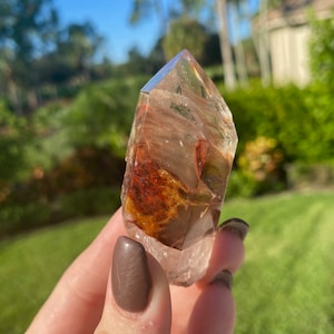 2,75 "All Natural Amphibole Quartz Crystal Point