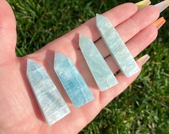 YOU CHOOSE One Genuine Small Polished Aquamarine Crystal Obelisk