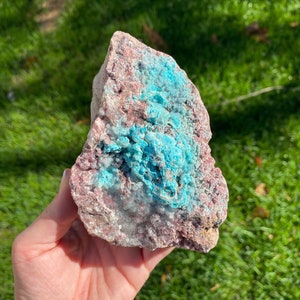 All Natural Druzy Blue Chrysocolla x Cobaltoan Calcite from Tenke Mine, Congo