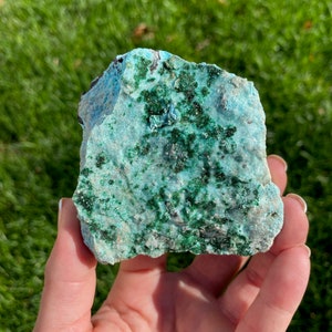 All Natural Druzy Blue Chrysocolla and Malachite from Tenke Mine, Congo