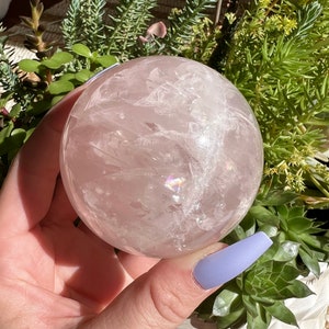 Polished 3&quot; Rose Quartz Crystal Sphere from Mozambique