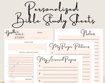 Personalized Bible Study Printable | Bible Study Notes | Bible Study Tools | Bible Study Worksheet