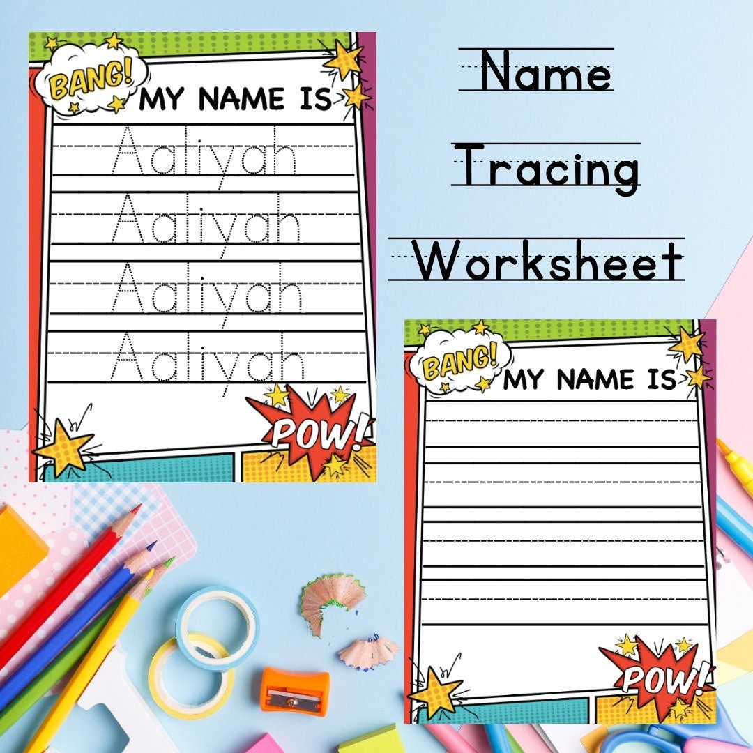 Personalized Name Handwriting Name Tracing Worksheet Digital ...